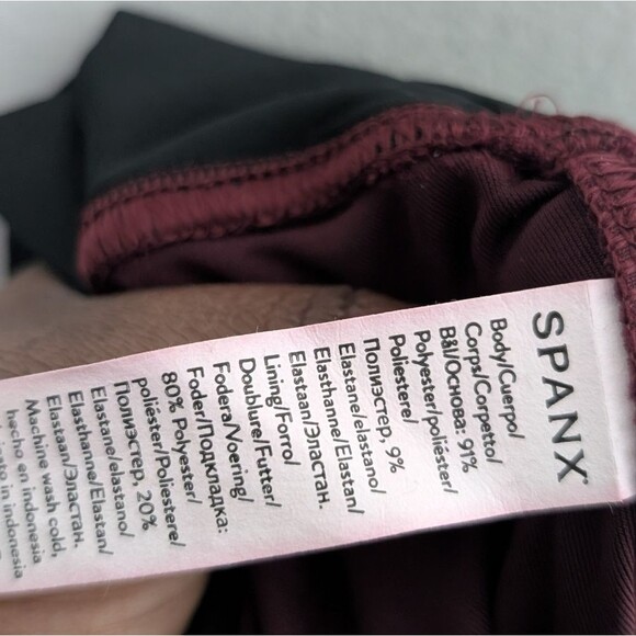 Spanx Velvet Leggings Burgundy Red 2070 Sz L - Picture 9 of 10